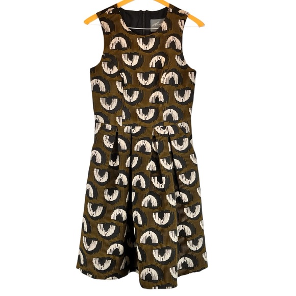 Anthropologie Hunter Dixon by Hunter Bell Adette Dress Olive Green Black Sz 2 - Picture 4 of 13